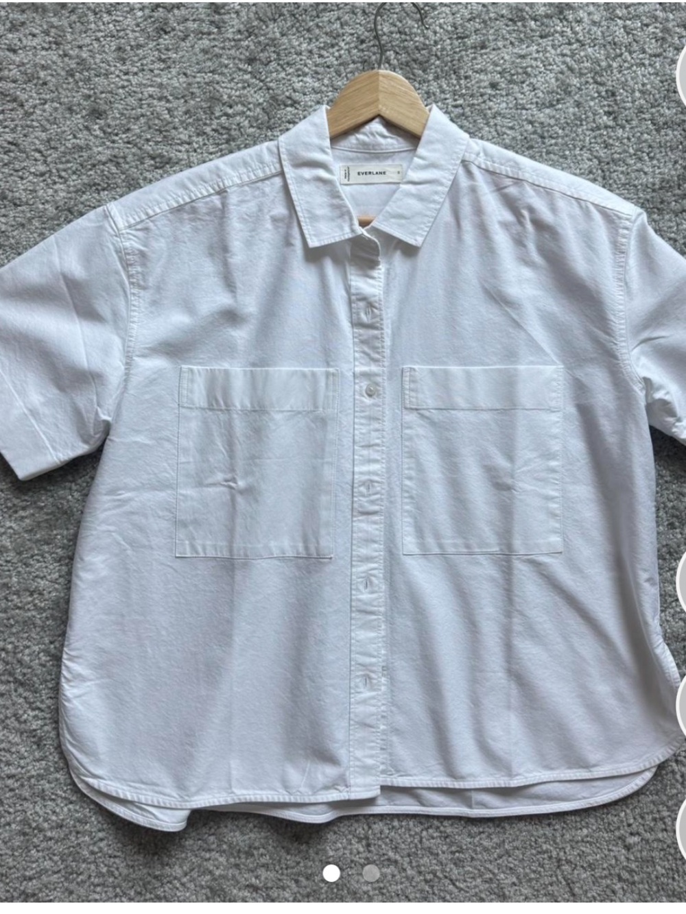 Everlane white button down top